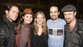 Hamilton - backstage - wide - 11/15 - Steven Pasquale, Phillipa Soo, Marin Ireland, Lin-Manuel Miranda and Ben Foster